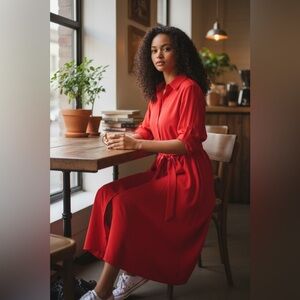 Elegant Red Lauren Women's Dress